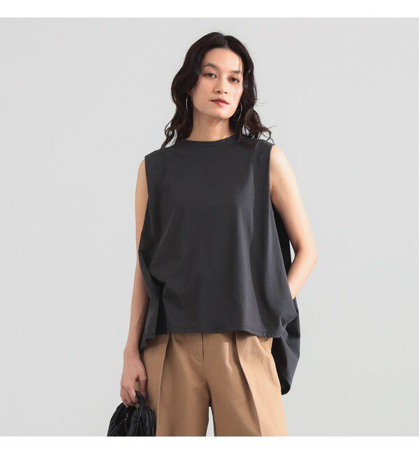 Demi-Luxe BEAMS 「【接触冷感・UVカット】コットン バックフレア ノースリーブ プルオーバー」|Tシャツ・カットソー|