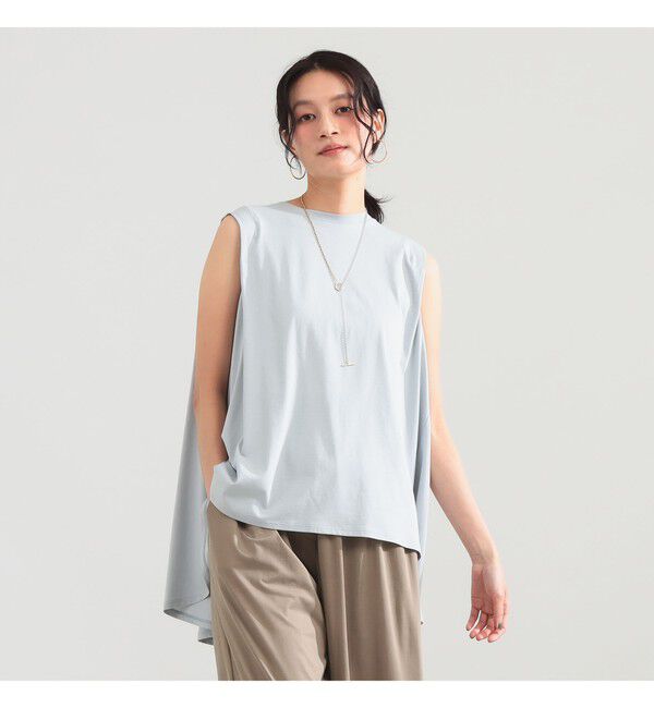 Demi-Luxe BEAMS 「【接触冷感・UVカット】コットン バックフレア ノースリーブ プルオーバー」|Tシャツ・カットソー|