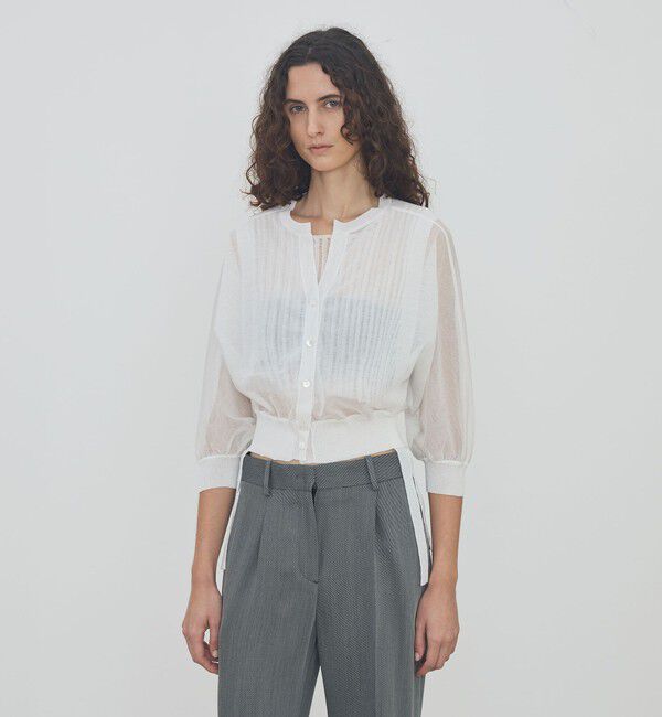 DES PRES「シアーニット ショートカーディガン」|カーディガン|