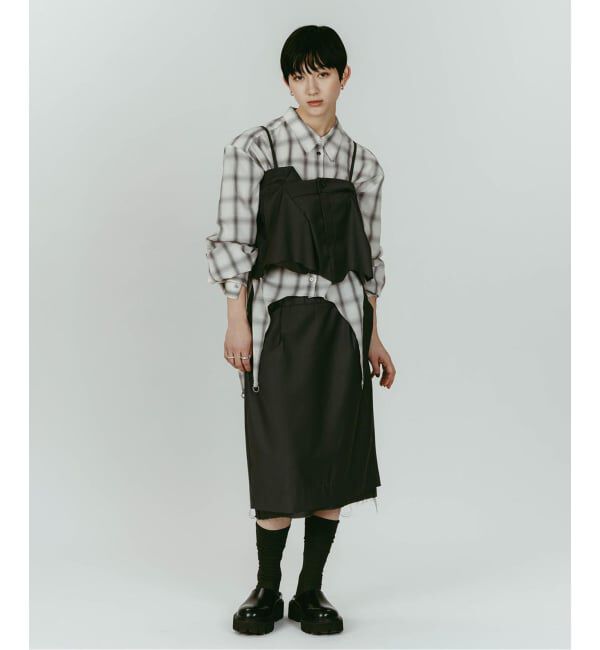 JOINT WORKS「Knuth Marf/クヌースマーフ cut layered mid length skirt」|スカート|グレー