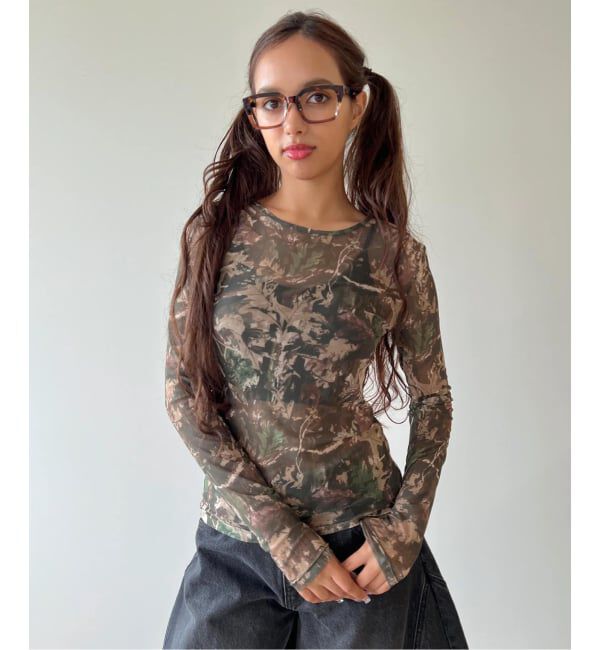 JOINT WORKS「anna sui nyc / アナスイエヌワイシー CAMO シアートップス」|Tシャツ・カットソー|カーキ