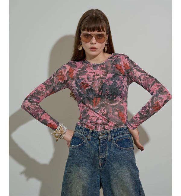 JOINT WORKS「anna sui nyc / アナスイエヌワイシー CAMO シアートップス」|Tシャツ・カットソー|ピンク