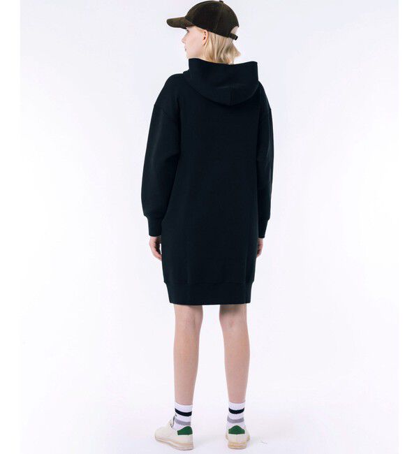 LACOSTE「ブランドネームロゴステッチダブルフェイススウェットフーディードレス / ロングスウェットパーカー」|ワンピース|