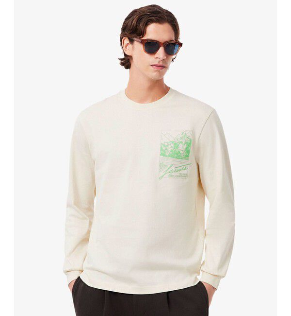 LACOSTE「テニスヘリテージプリントロングスリーブTシャツ」|Tシャツ・カットソー|