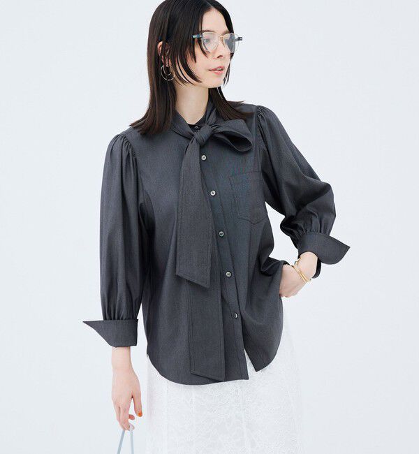 NOLLEY'S sophi「《セットアップ対応》ウォッシャブルバイオツイルボウタイブラウス」|シャツ・ブラウス|