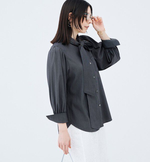 NOLLEY'S sophi「《セットアップ対応》ウォッシャブルバイオツイルボウタイブラウス」|シャツ・ブラウス|