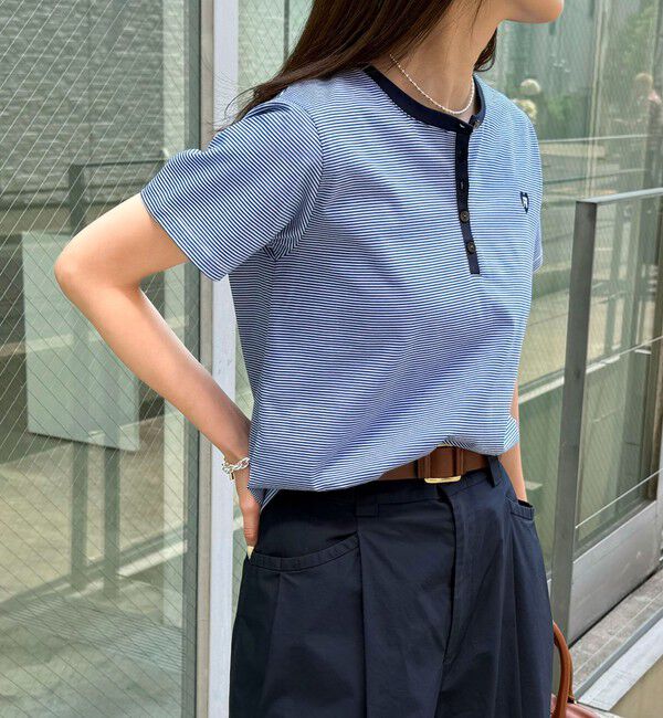 fredy emue「【昨年大人気！待望の再登場】ハートFR刺しゅうヘンリーネックTシャツ」|Tシャツ・カットソー|