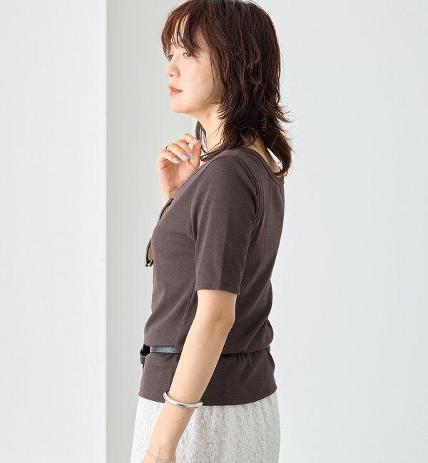  「【すっきり見え/通気性/帯電性】キュプラコットンテレコTee」|Tシャツ・カットソー|