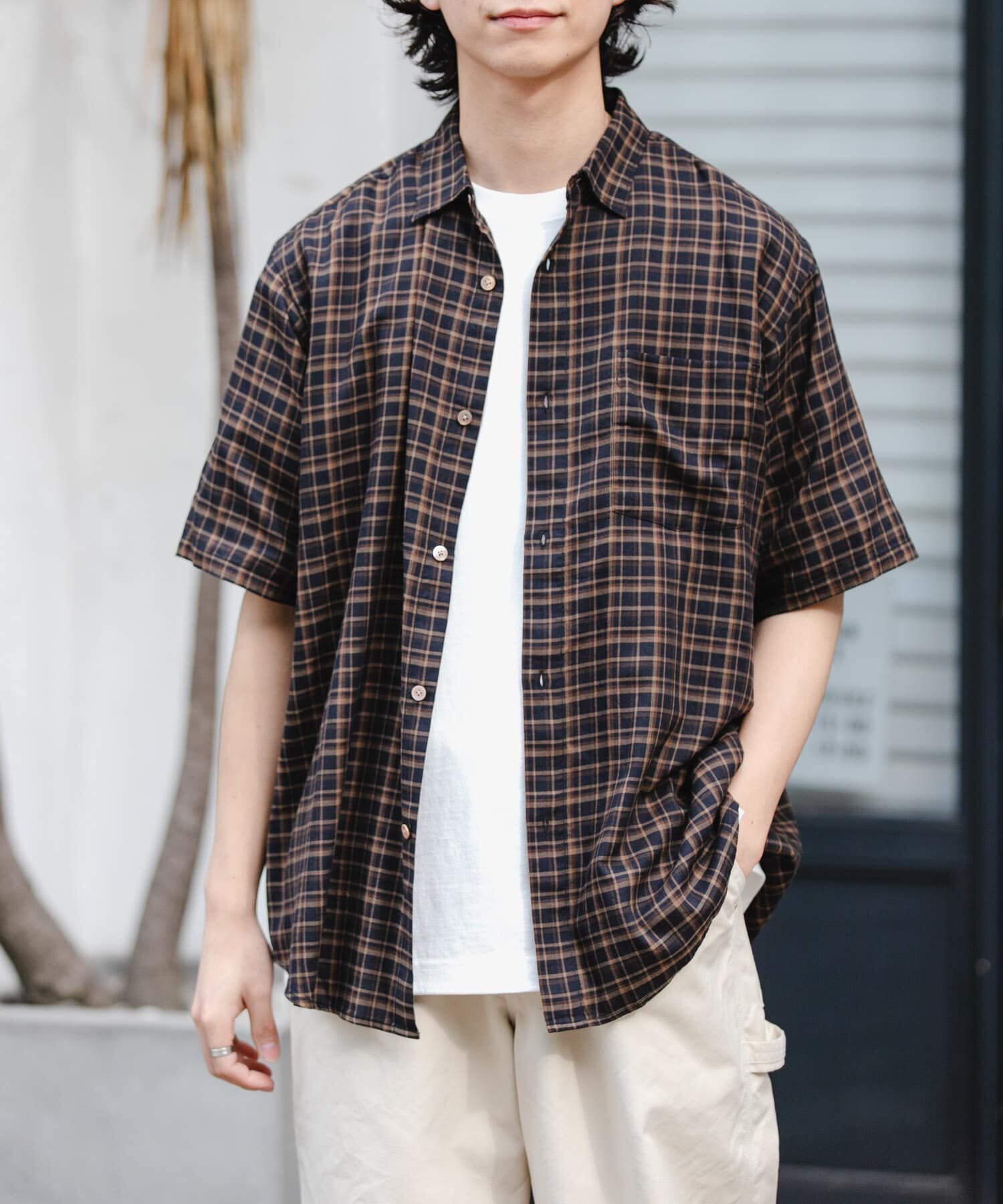 URBAN RESEARCH DOORS「FORK&SPOON　コットンレーヨンチェックシャツ」|シャツ・ブラウス|