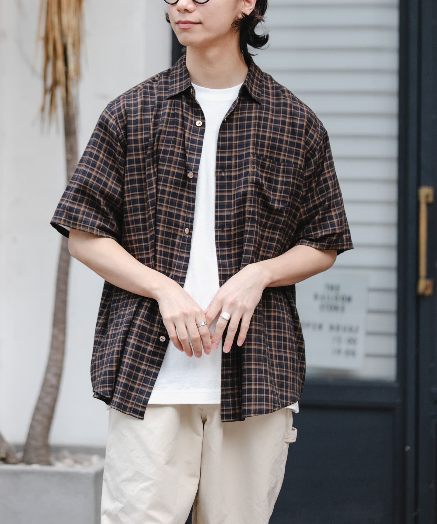 URBAN RESEARCH DOORS「FORK&SPOON　コットンレーヨンチェックシャツ」|シャツ・ブラウス|