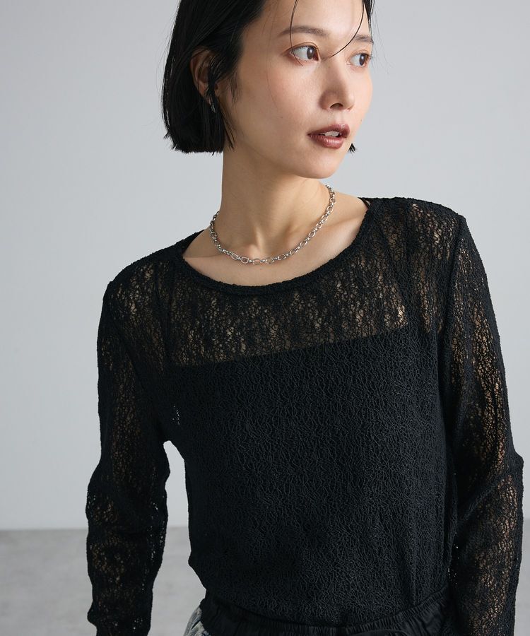 Green Parks「レースプルオーバー」|Tシャツ・カットソー|Black