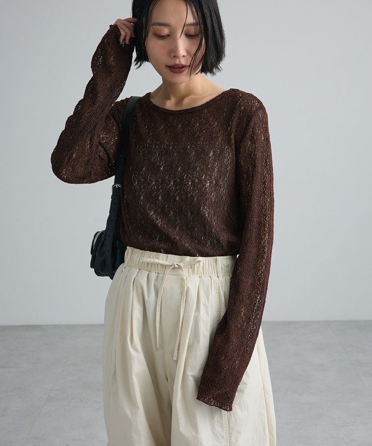 Green Parks「レースプルオーバー」|Tシャツ・カットソー|Brown
