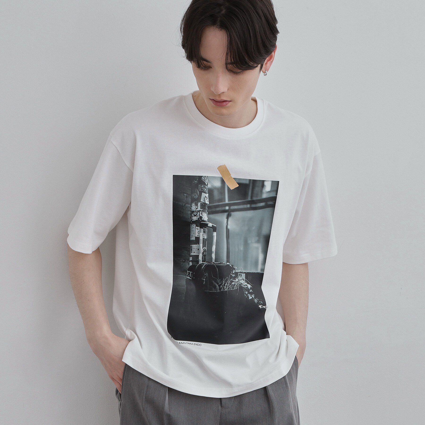 tk.TAKEO KIKUCHI「フォトTシャツ」|Tシャツ・カットソー|ホワイト(201)
