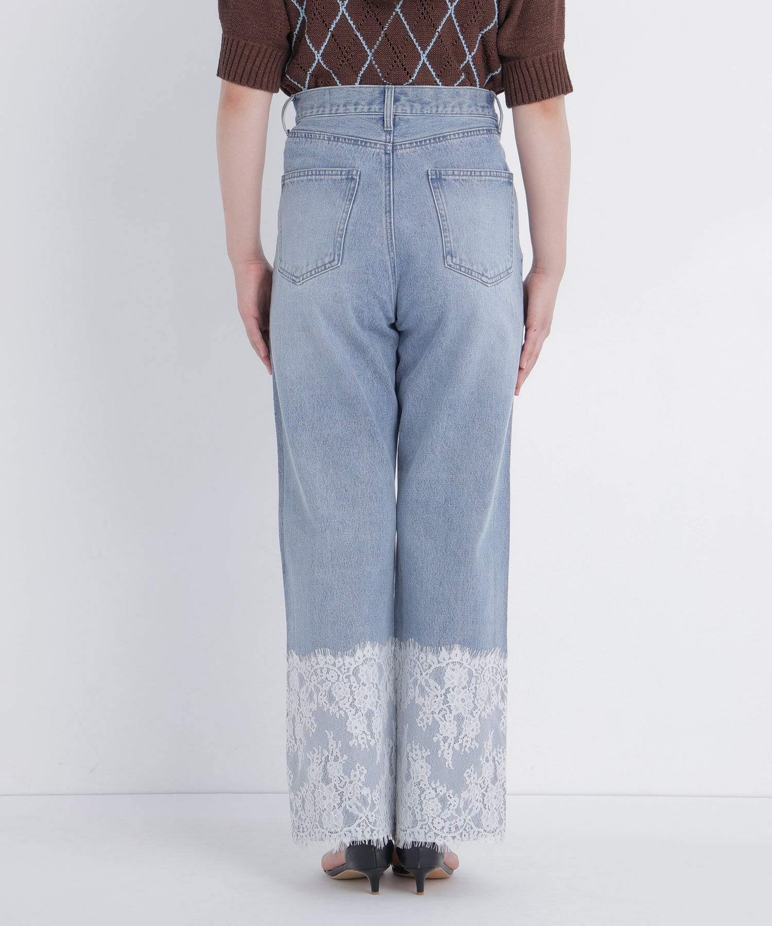  「ヘムレースワイドデニムパンツ」|その他|