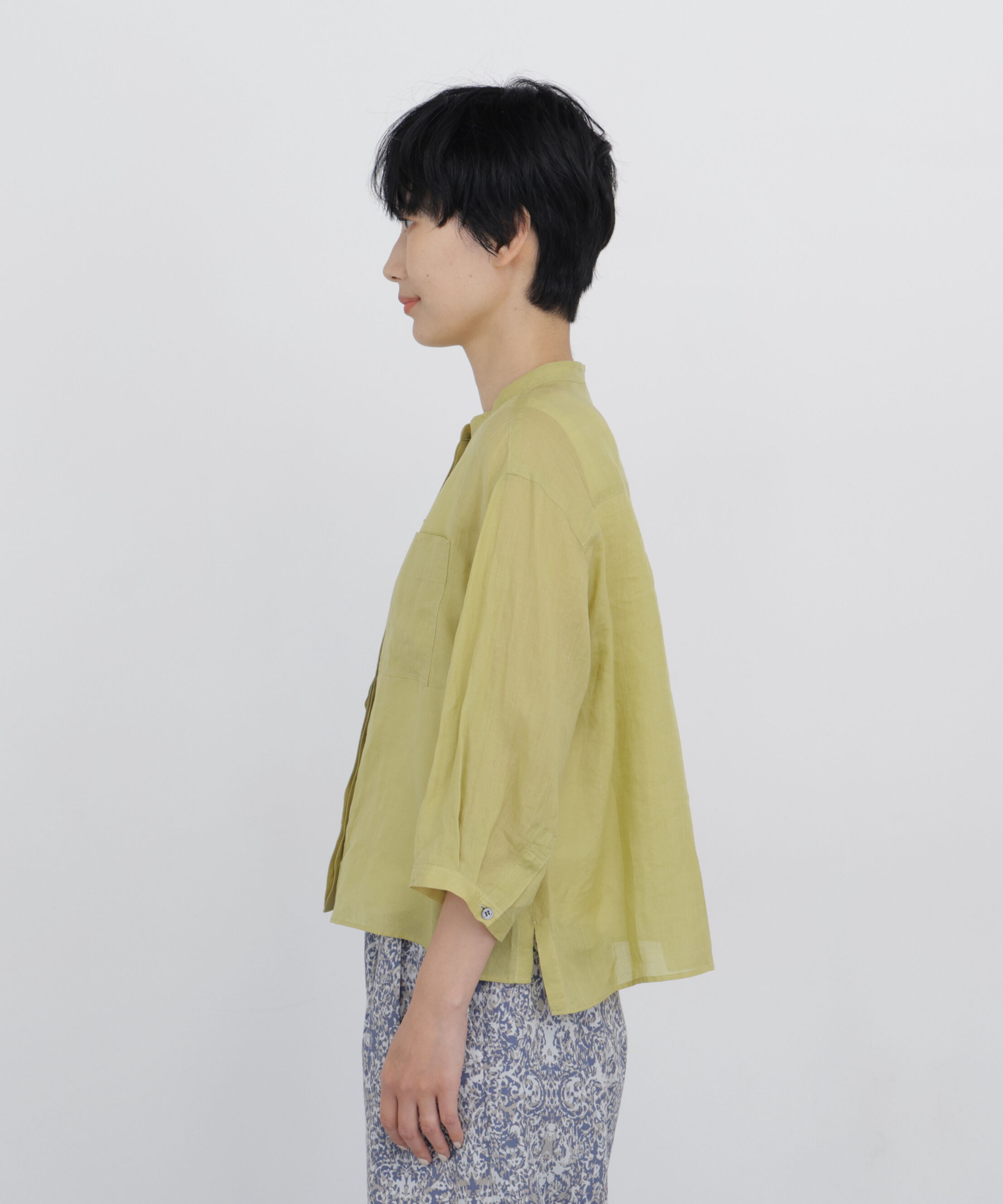  「◆≪名品 / 洗える / 4色展開！≫ラミーバンドカラーシャツブラウス」|シャツ・ブラウス|