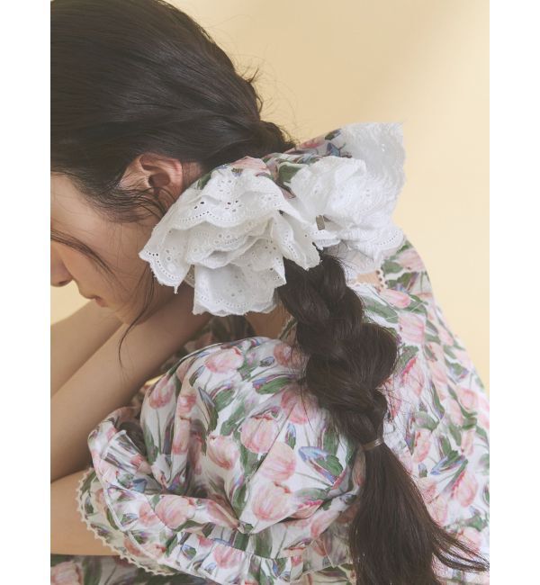 merry jenny「flowerレースシュシュ」|ヘアゴム・シュシュ|オフホワイト