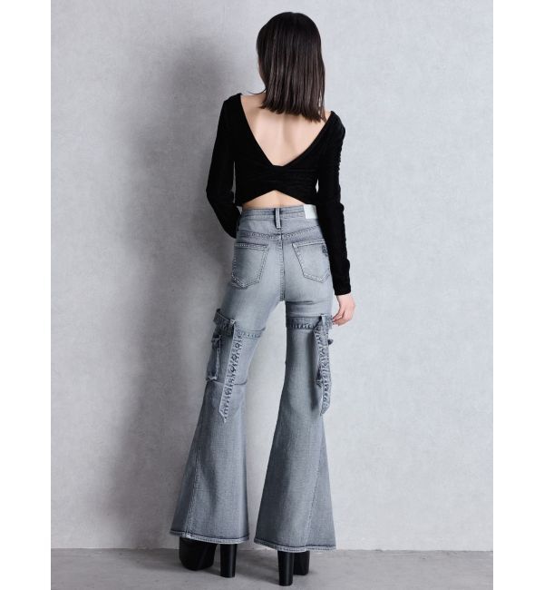 GYDA「VELOUR RIB BACK CROSS TOPS」|Tシャツ・カットソー|