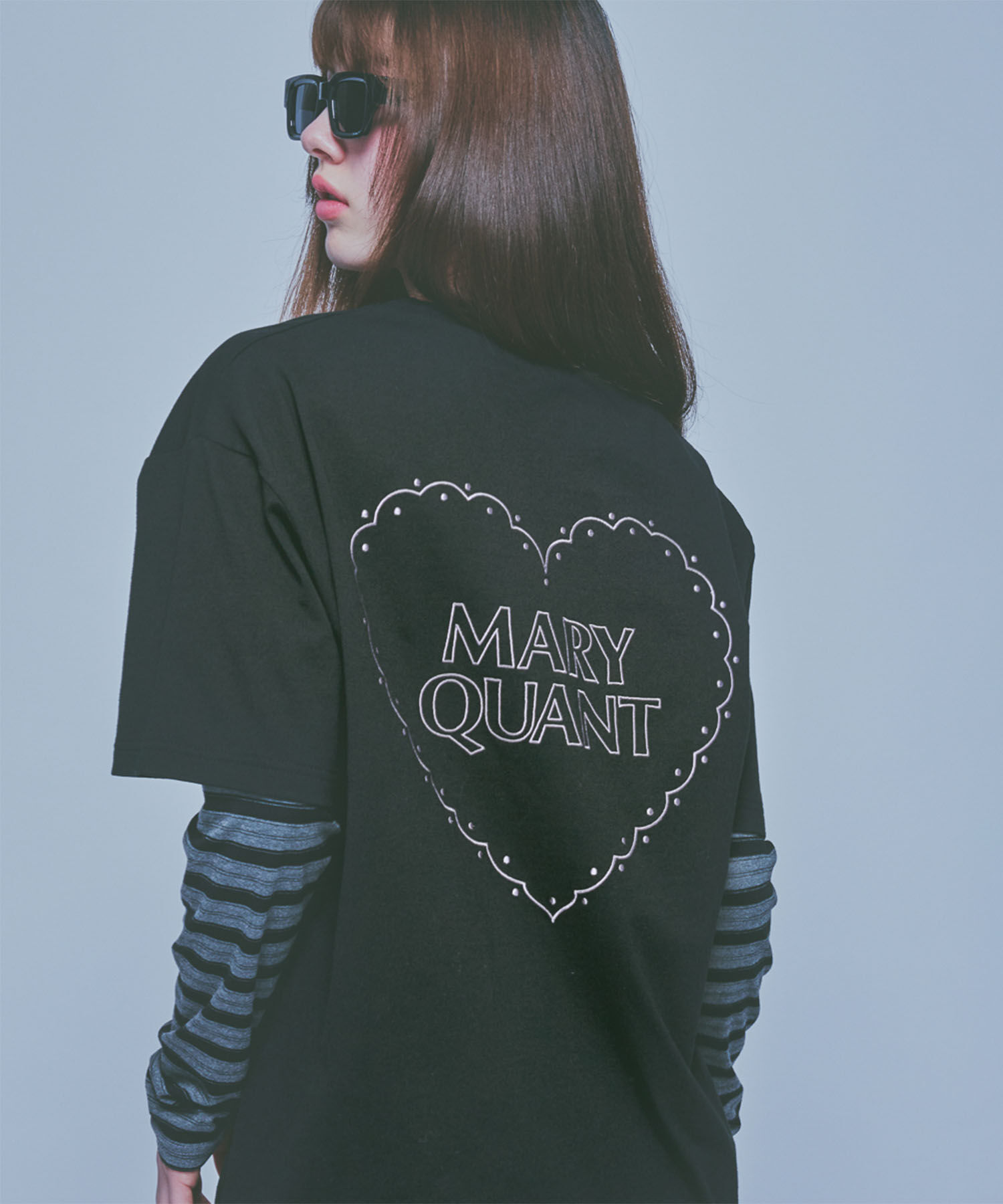 MARY QUANT「バックハート Tシャツ」|Tシャツ・カットソー|ブラック