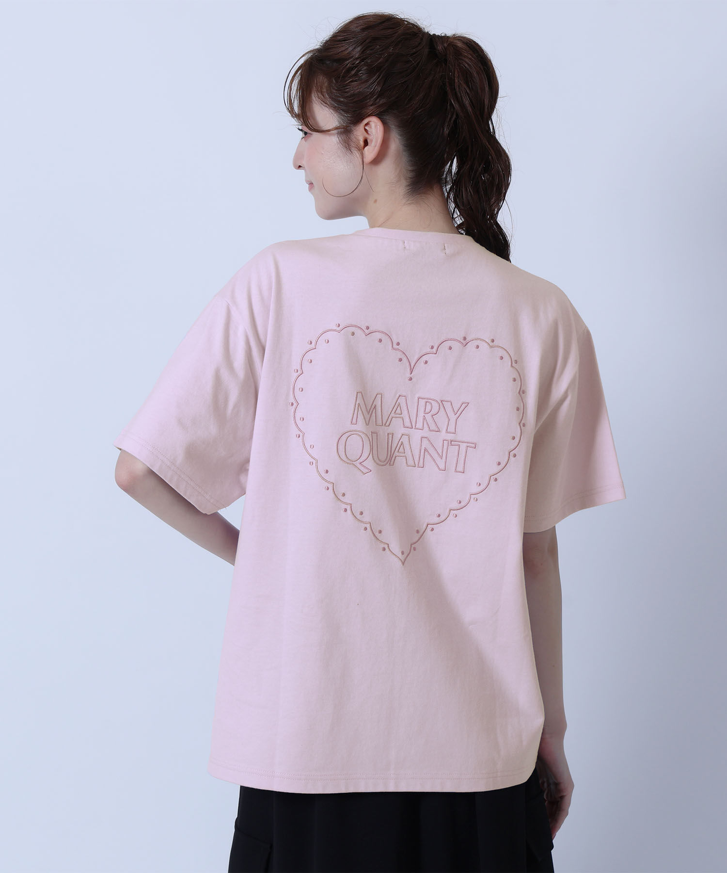 MARY QUANT「バックハート Tシャツ」|Tシャツ・カットソー|パープル