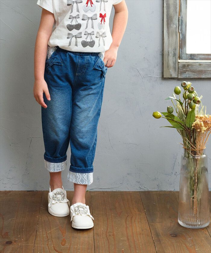 BACKYARD FAMILY「Rora デニムパンツ 通販 ローラ ラズリ ジーンズ パンツ ロールアップデニム キッズ 女の子」|その他|
