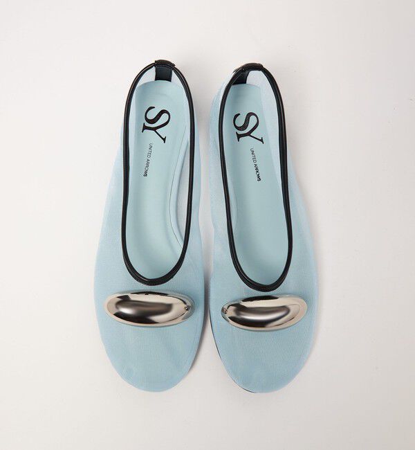 ODETTE E ODILE「＜SY＞ビッグメタルシースルー フラット15&uarr;」|バレエシューズ|LT.BLUE