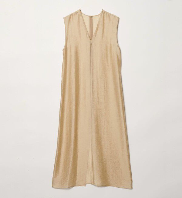 conte「＜conte＞シアー Vネック ロングワンピース」|ワンピース|BEIGE