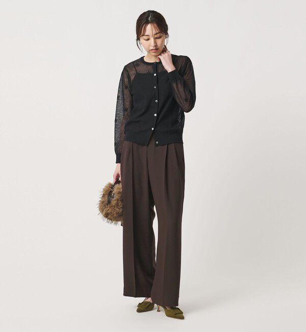 UNITED ARROWS「ポリエステル 2タック ワイドパンツ ‐吸水速乾 帯電防止 接触冷感‐」|スラックス|