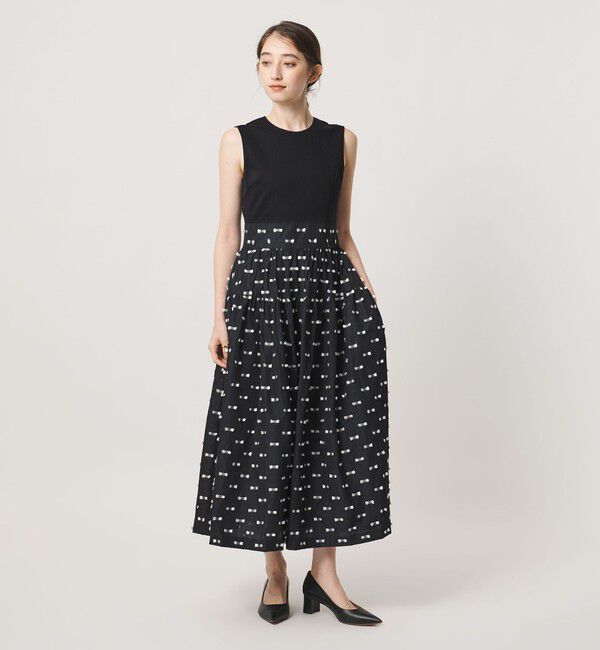 UNITED ARROWS「ドットリボン カットジャガード ワンピース ‐ウォッシャブル‐」|ワンピース|