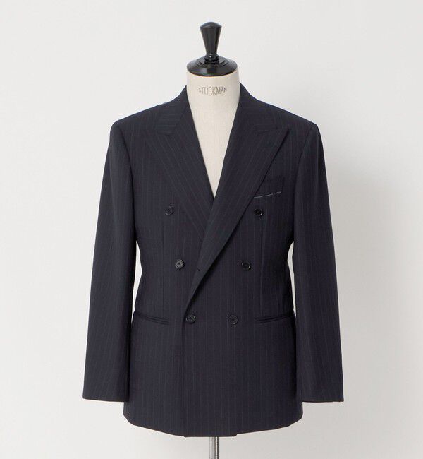UNITED ARROWS「ネイビー ストライプ ダブル 6ボタン スーツ MCーMODEL ヨコストレッチ」|スーツ|