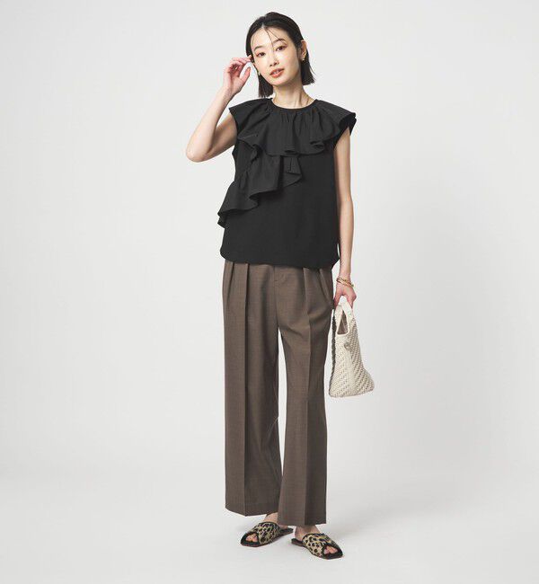 UNITED ARROWS green label relaxing「ランダム フリル ドッキング カットソー 接触冷感」|Tシャツ・カットソー|