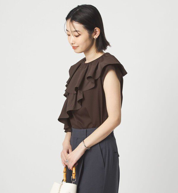 UNITED ARROWS green label relaxing「ランダム フリル ドッキング カットソー 接触冷感」|Tシャツ・カットソー|