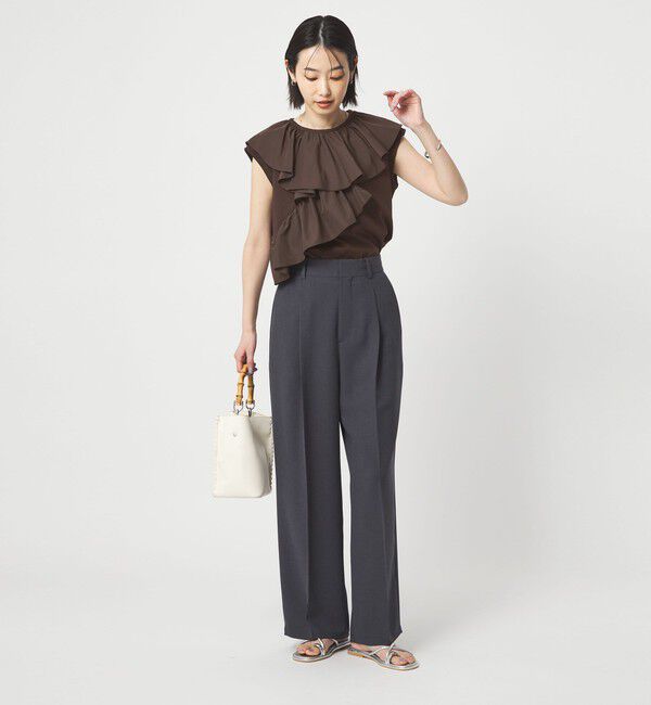 UNITED ARROWS green label relaxing「ランダム フリル ドッキング カットソー 接触冷感」|Tシャツ・カットソー|