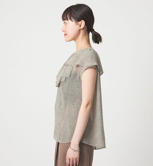 UNITED ARROWS green label relaxing「アシンメトリー フリル フレンチスリーブ ブラウス」|シャツ・ブラウス|