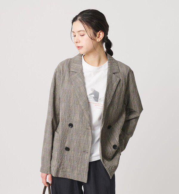 BEAUTY&YOUTH UNITED ARROWS「【WEB限定】グレンチェック ダブルジャケット ウォッシャブル」|テーラードジャケット|