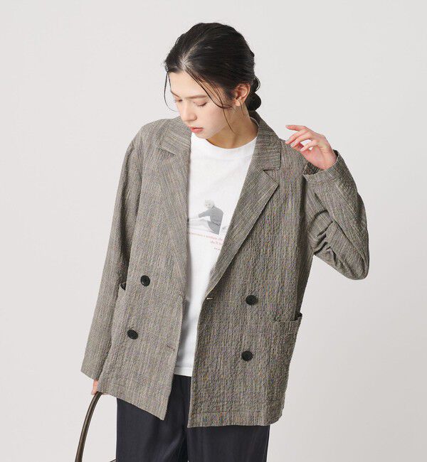 BEAUTY&YOUTH UNITED ARROWS「【WEB限定】グレンチェック ダブルジャケット ウォッシャブル」|テーラードジャケット|