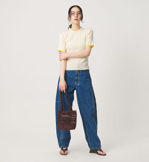 BEAUTY&YOUTH UNITED ARROWS「リブライン ショートスリーブ ニットプルオーバー ウォッシャブル」|ニット・セーター|