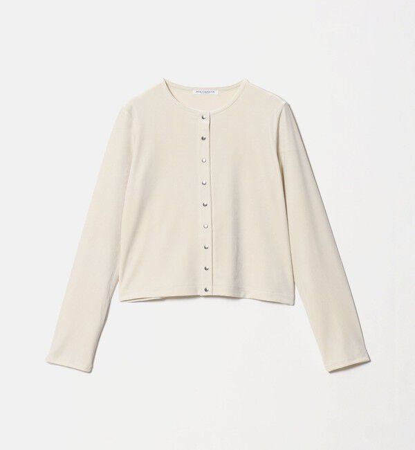 BEAUTY&YOUTH UNITED ARROWS「ベロア コンパクト カーディガン ウォッシャブル」|カーディガン|OFF WHITE