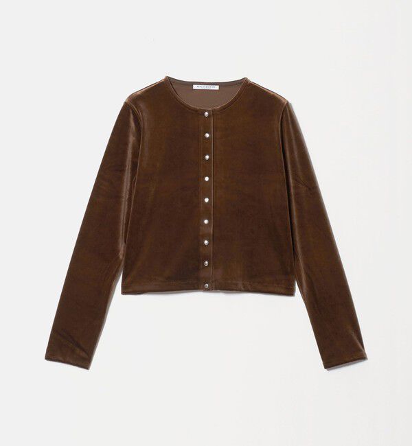 BEAUTY&YOUTH UNITED ARROWS「ベロア コンパクト カーディガン ウォッシャブル」|カーディガン|DK.BROWN