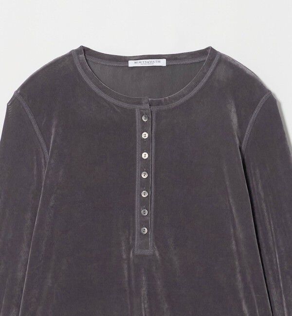 BEAUTY&YOUTH UNITED ARROWS「フロッキーチュール ヘンリーネック カットソー」|Tシャツ・カットソー|