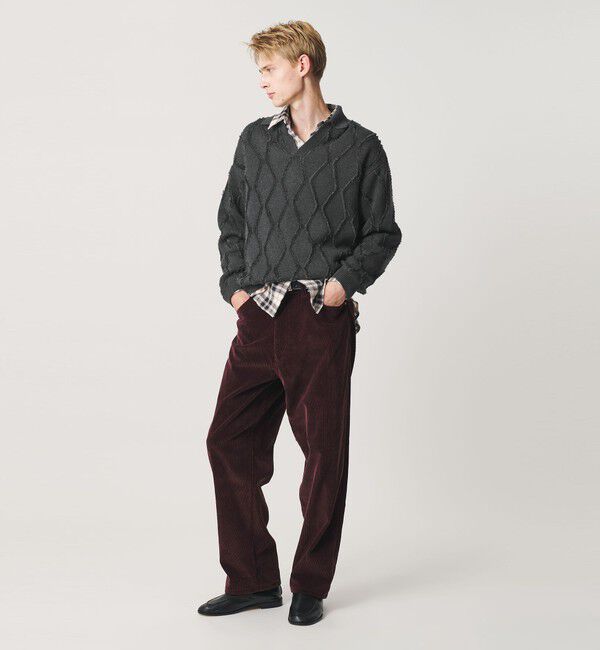 BEAUTY&YOUTH UNITED ARROWS「フリンジ パターン スキッパー ニット」|ニット・セーター|