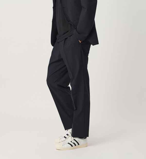 BEAUTY&YOUTH UNITED ARROWS「MIXED-WOOL イージー スラックス NO.5 タテヨコストレッチ ウォッシャブル セットアップ対応」|チノ|NAVY
