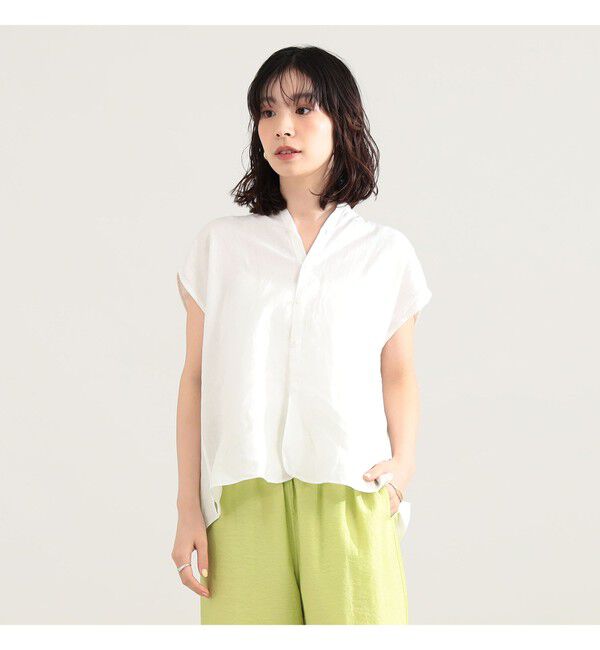 Demi-Luxe BEAMS 「TICCA / リネン フレンチスリーブ シャツ」|シャツ・ブラウス|