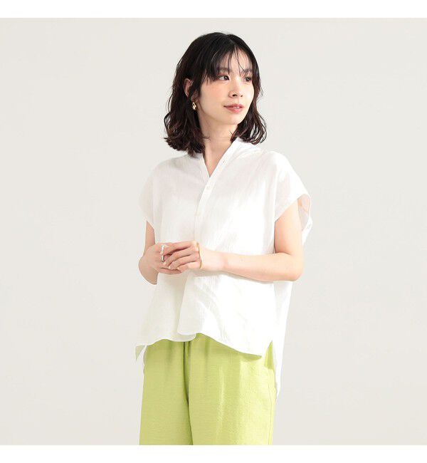 Demi-Luxe BEAMS 「TICCA / リネン フレンチスリーブ シャツ」|シャツ・ブラウス|