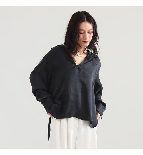 Demi-Luxe BEAMS 「キュプラ Vネック プルオーバーシャツ」|シャツ・ブラウス|スミクロ