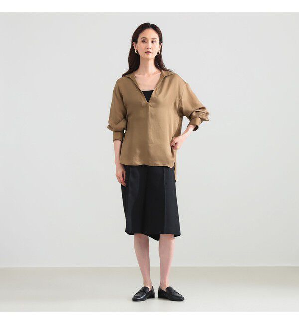Demi-Luxe BEAMS 「キュプラ Vネック プルオーバーシャツ」|シャツ・ブラウス|