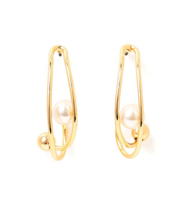 Ray BEAMS 「Chalulu / パール ライン ピアス」|その他|GOLD