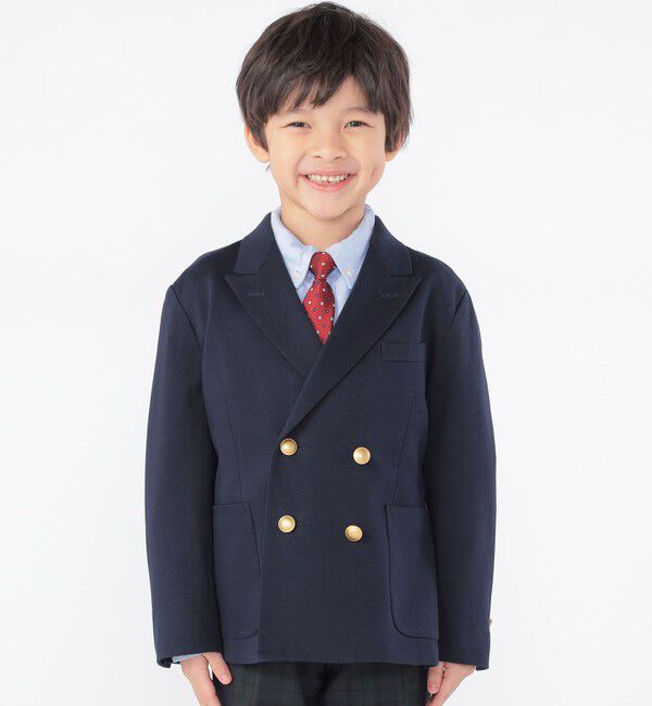 SHIPS KIDS「SHIPS KIDS:110～130cm / ポンチ ダブル ジャケット」|テーラードジャケット|