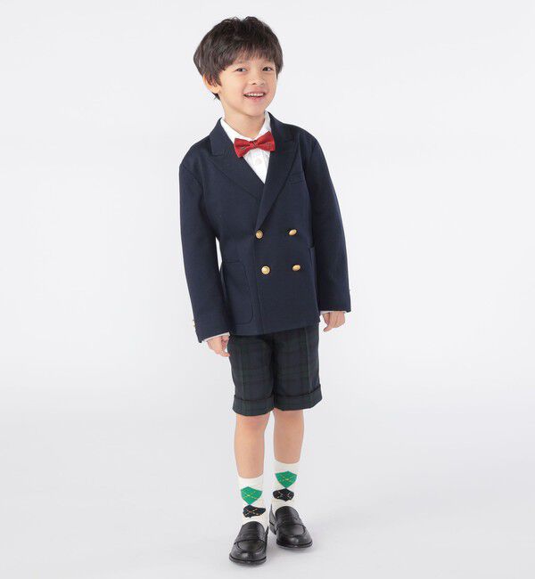SHIPS KIDS「SHIPS KIDS:110～130cm / ポンチ ダブル ジャケット」|テーラードジャケット|