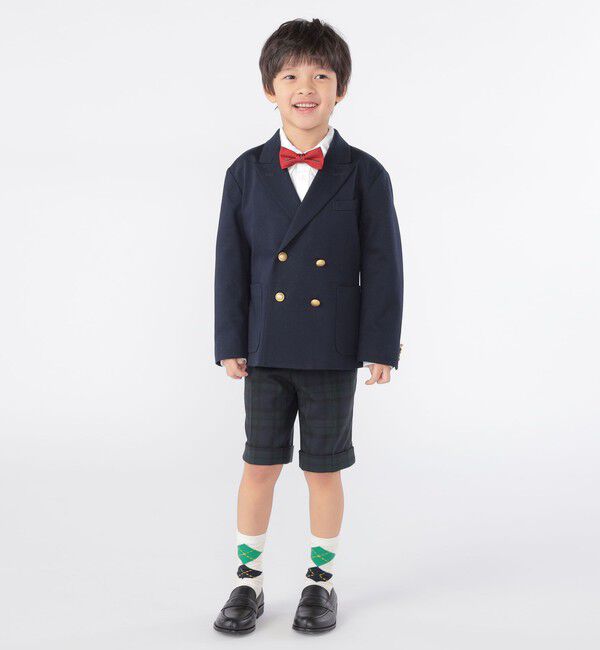 SHIPS KIDS「SHIPS KIDS:110～130cm / ポンチ ダブル ジャケット」|テーラードジャケット|