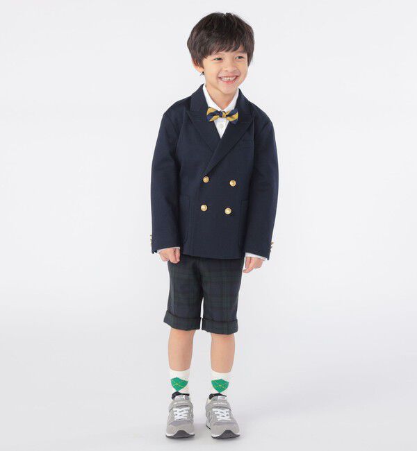 SHIPS KIDS「SHIPS KIDS:110～130cm / ポンチ ダブル ジャケット」|テーラードジャケット|